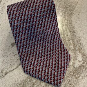 Fumagalli’s Pure Silk Elegant Red/Blue vintage Patterned Men's Tie Made in Spain